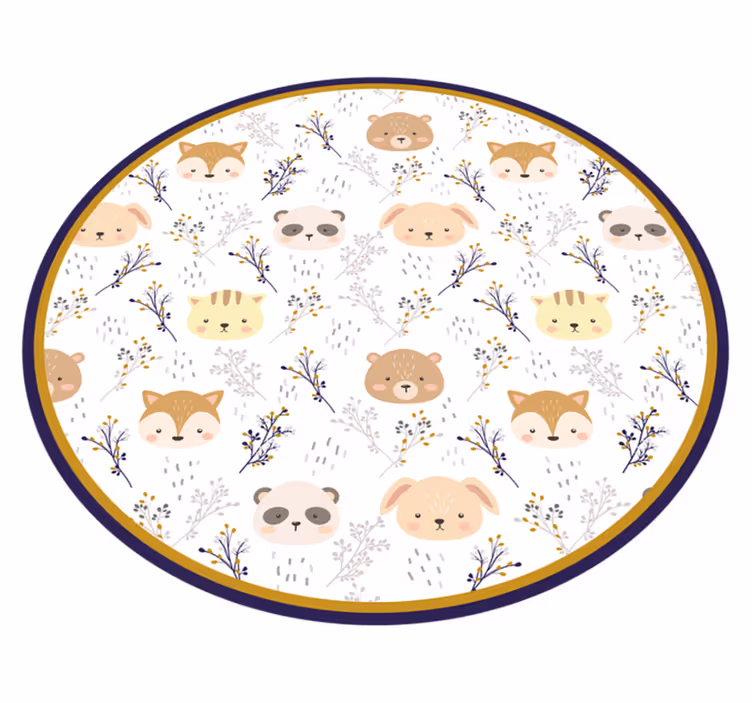 Adorable forest creatures kids vinyl rug - TenStickers