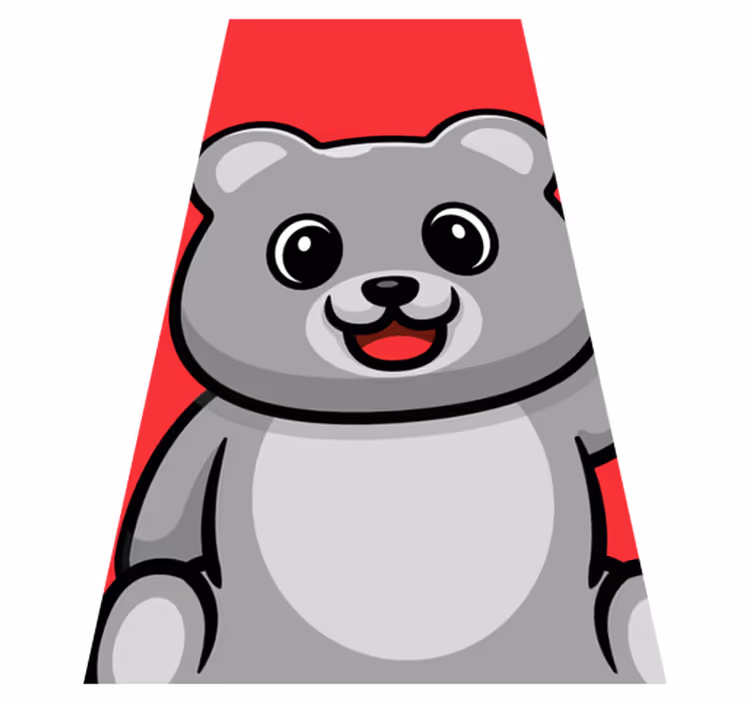 Cheerful Bear Face kids vinyl rug - TenStickers