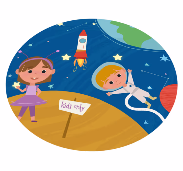 Space Adventure Fun gaming vinyl rug - TenStickers