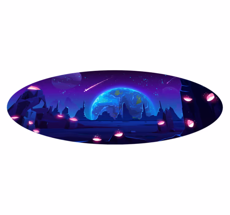 Cartoon space surface star vinyl rug - TenStickers