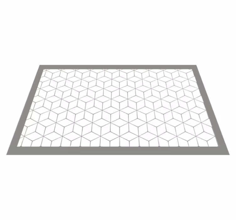 Geometric vinyl rug in hexagonal layout - TenStickers