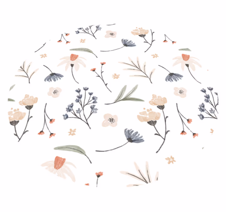Light colors floral pattern bathroom flooring - TenStickers