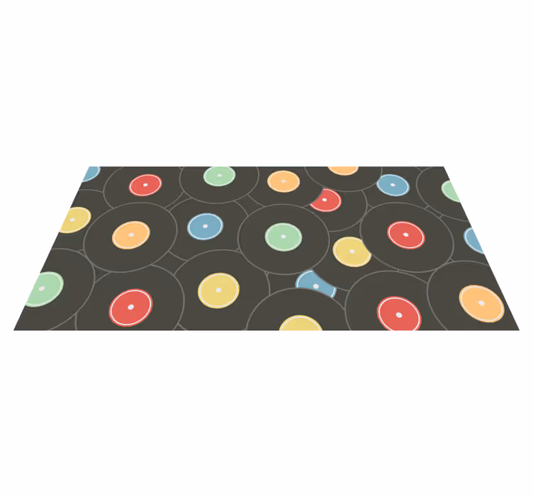 Teenager vinyl rug vibrant vinyl discs - TenStickers