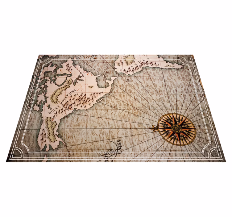 Vintage world map vintage rug - TenStickers