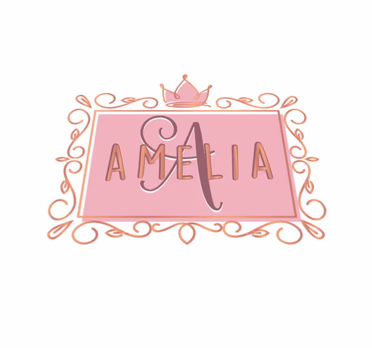Personalized princess crown vinyl rug - TenStickers