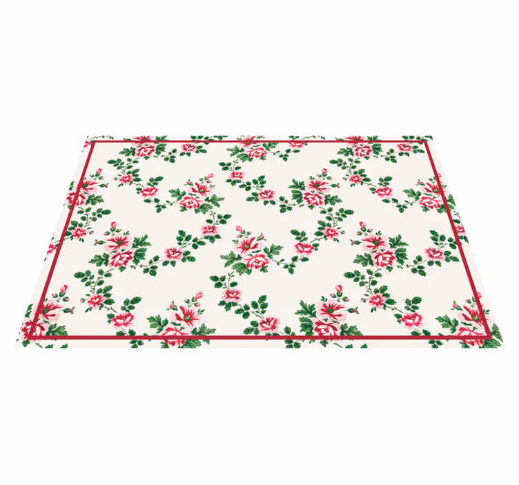 FLORAL PATTERNED BLOOMS flower vinyl rug - TenStickers