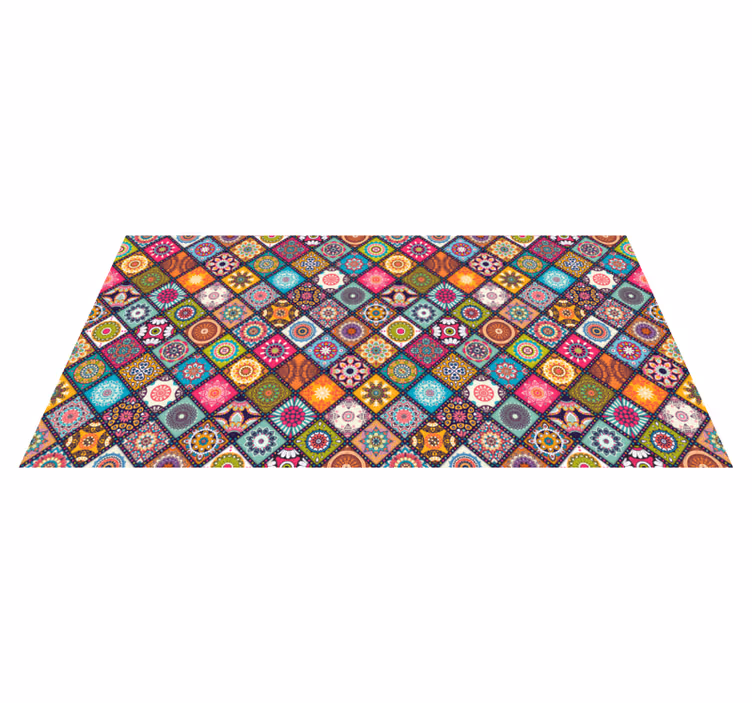 floral background with mandalas floral rug - TenStickers