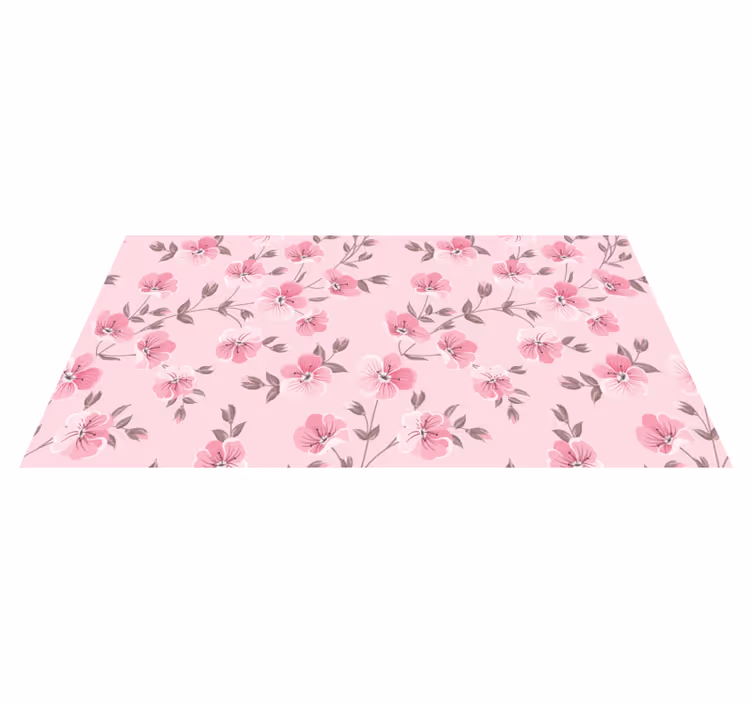 Blooming pink pattern floral rug - TenStickers
