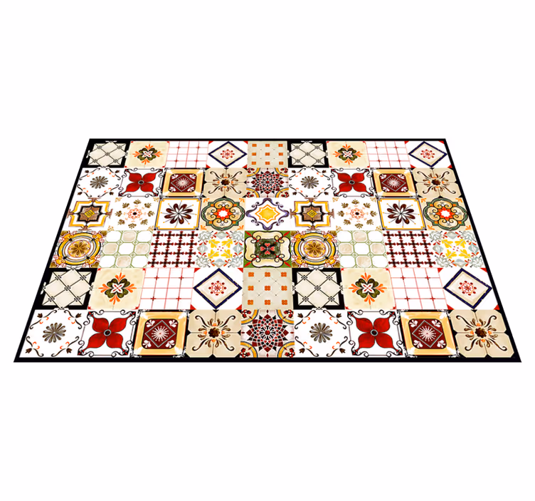 Portuguese style tile kitchen floor tiles - TenStickers
