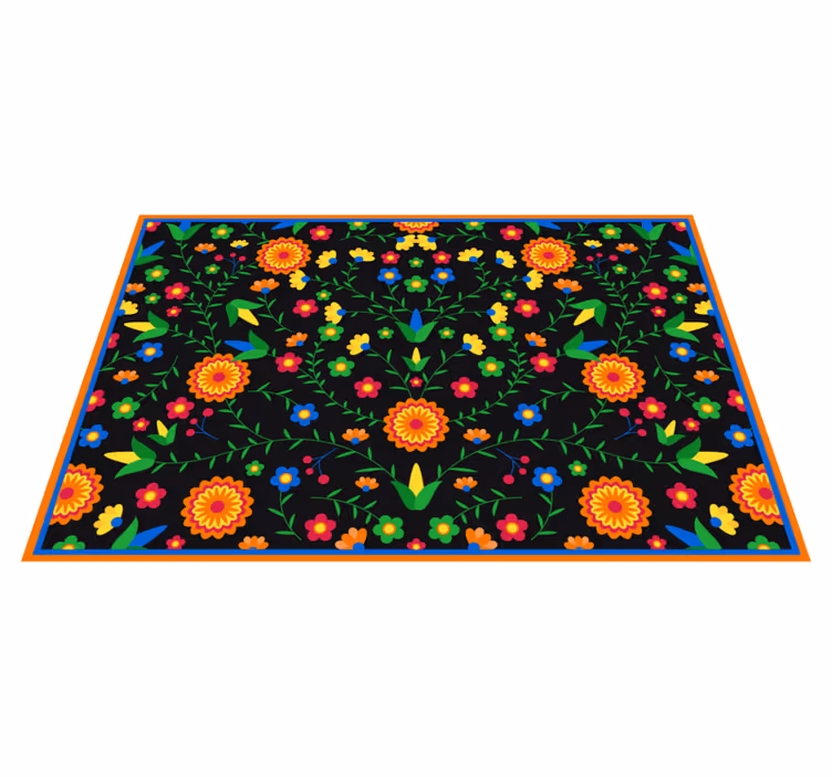 Colors Vibrant Motif flower vinyl rug - TenStickers