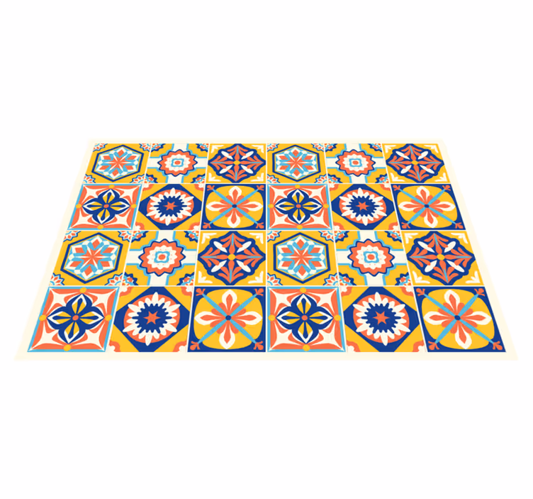 Warm shades colors kitchen floor tiles - TenStickers