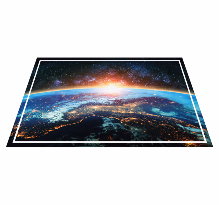 Half earth to space living room rug - TenStickers