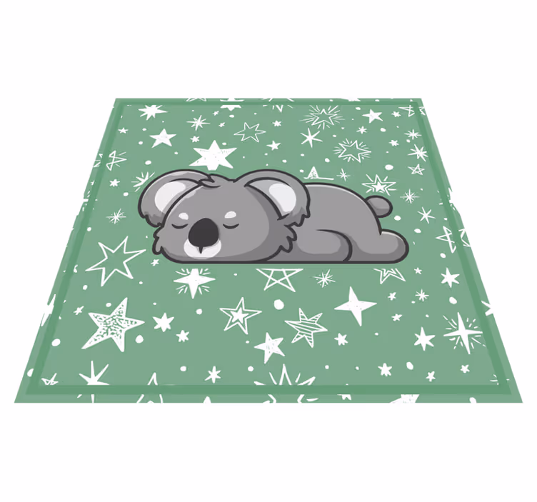 Sleeping koala with green background animal rug - TenStickers