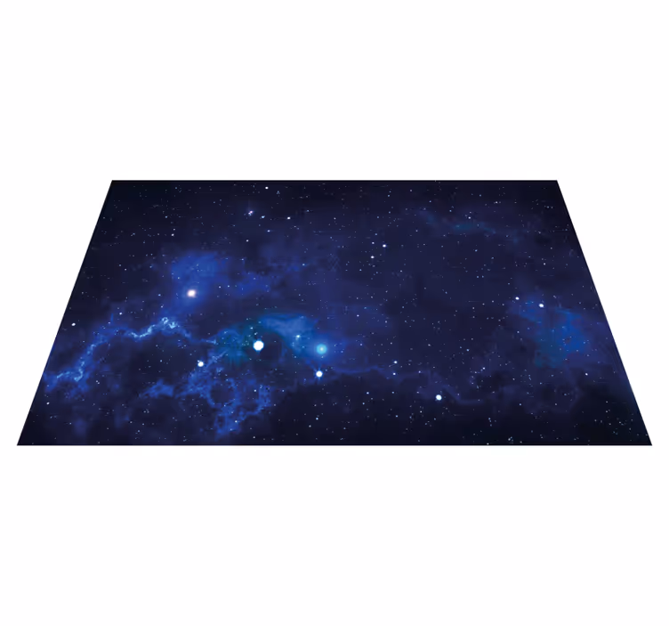 Bright stars with blue space living room rug - TenStickers