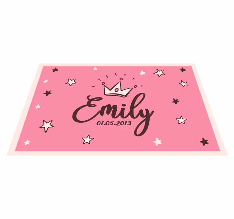 Name with crown and stars vinyl rug - TenStickers