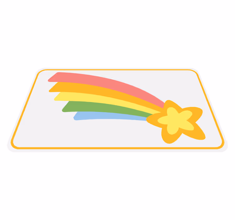 Rainbow Star Motif kids vinyl rug - TenStickers