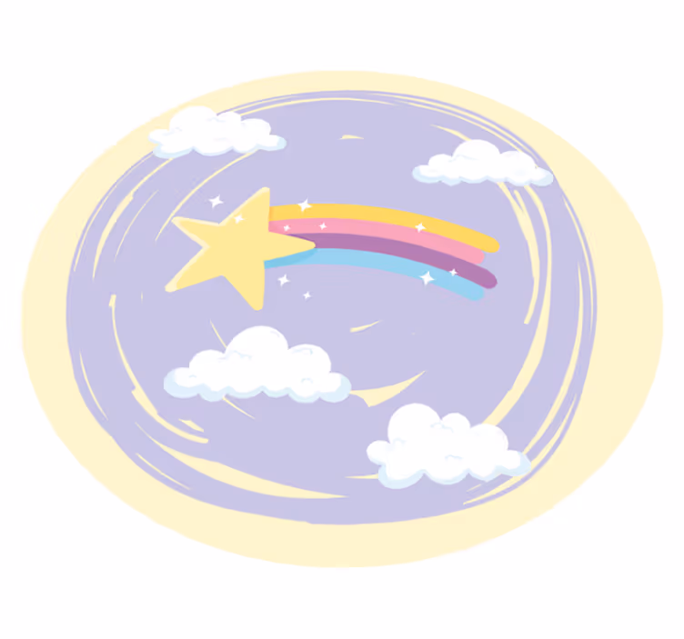 Yellow star in the sky star vinyl rug - TenStickers