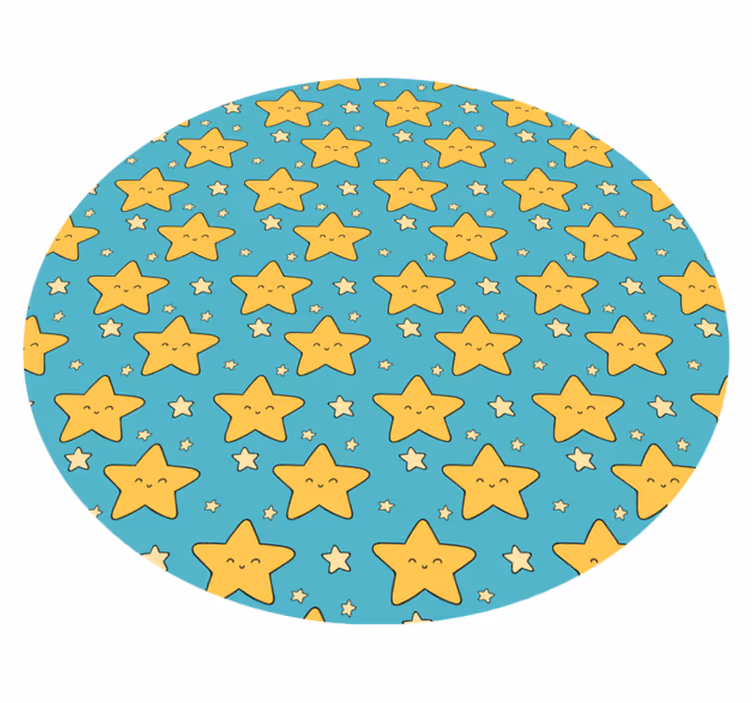 Cheerful Star Pattern vinyl rug - TenStickers