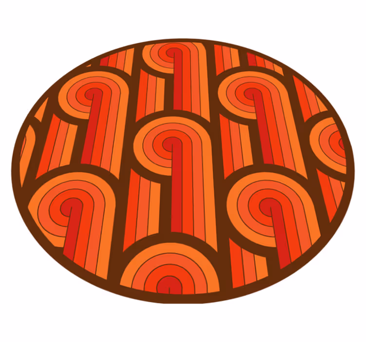 Vintage Round Motif circular vinyl rug - TenStickers