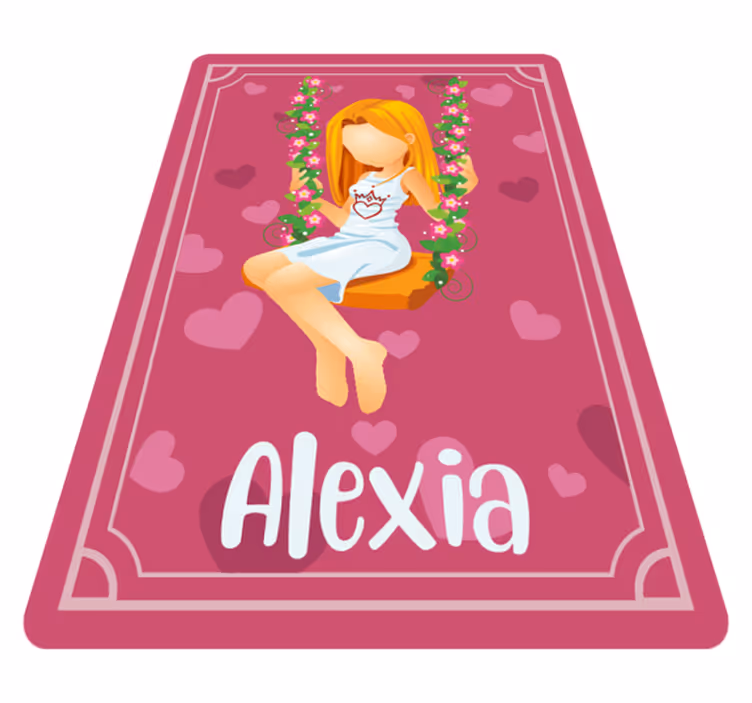 Grass swing with name teenager vinyl rug - TenStickers