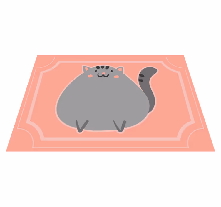 Adorable Feline Artwork vinyl rug - TenStickers