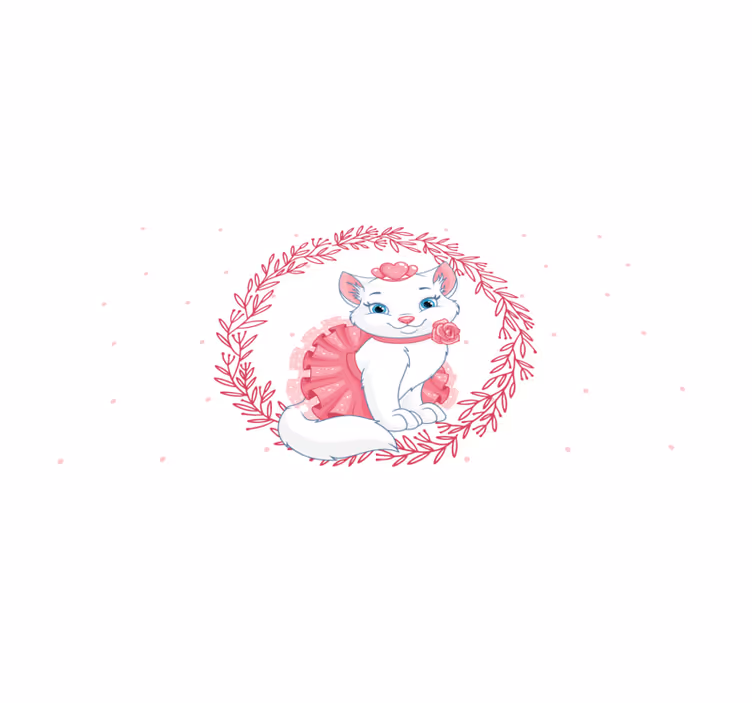 white princess cat bedroom rug - TenStickers