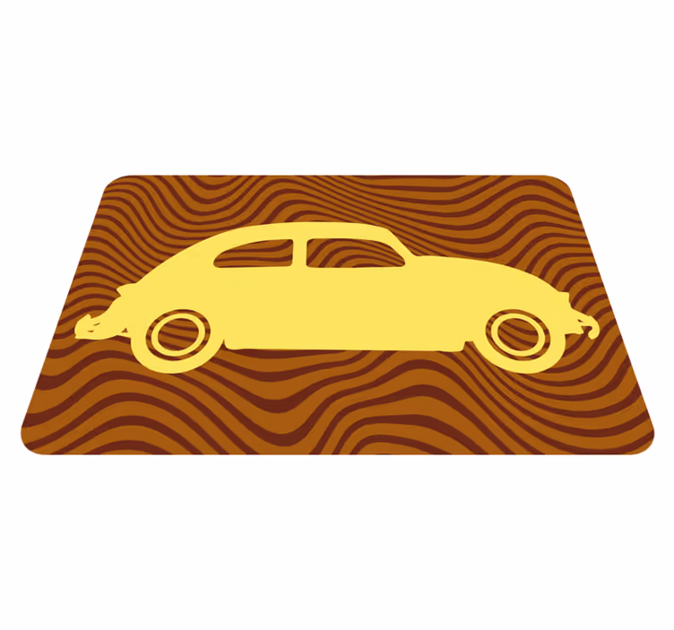 Vintage Car Silhouette road vinyl rug - TenStickers