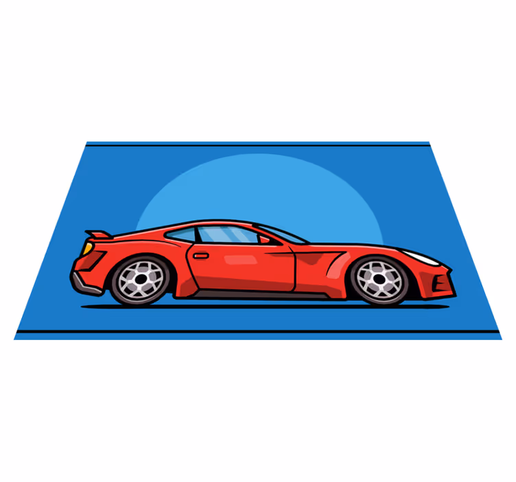 Red Sports Car teenager vinyl rug - TenStickers