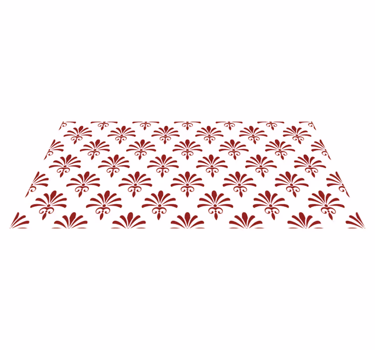 Floral Pattern Red modern vinyl rug - TenStickers