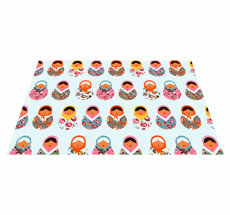 Vibrant Matryoshka Dolls ethnic vinyl rug - TenStickers