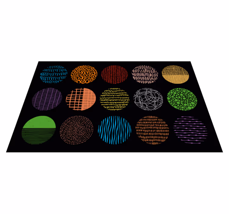 Vibrant Pattern Collection modern vinyl rug - TenStickers