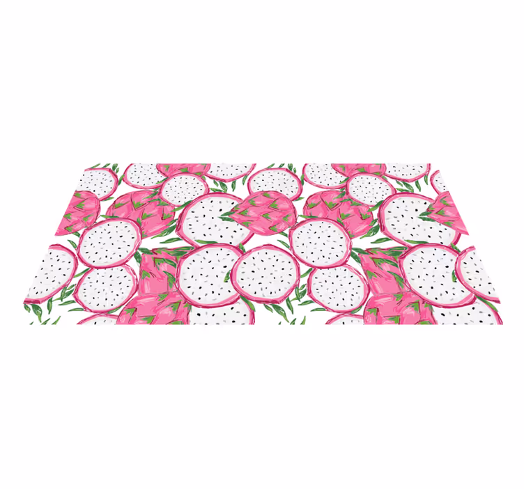 Pink cut half dragon fruit  kitchen floor tiles - TenStickers