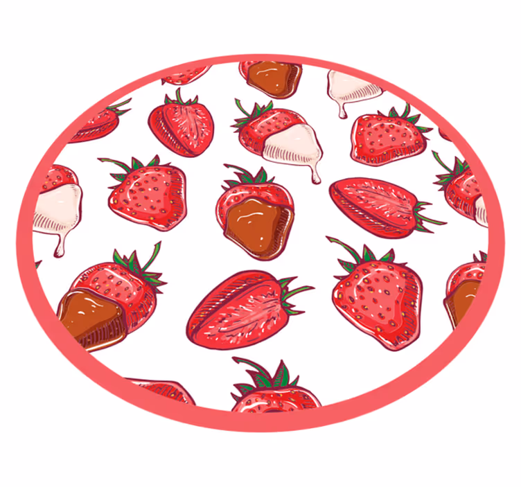 Strawberries and chocolate kitchen floor tiles - TenStickers