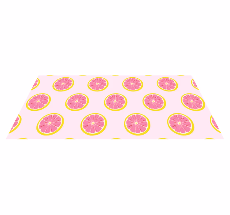 Citrus slice pattern flower vinyl rug - TenStickers