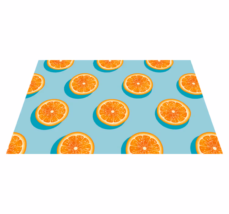 Slices of orange pattern kitchen floor tiles - TenStickers