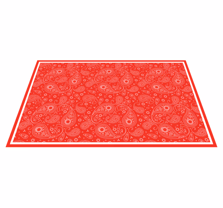Red boho bandana pattern texture carpet - TenStickers