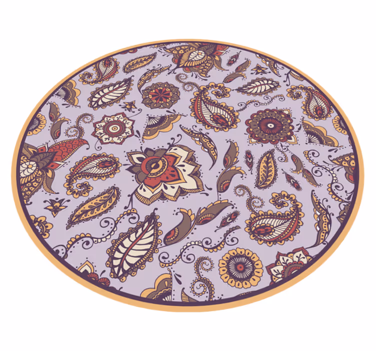 Elaborate botanical motifs flower vinyl rug - TenStickers