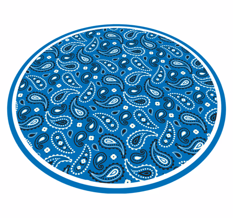 Dark blue boho bandana pattern bedroom rug - TenStickers