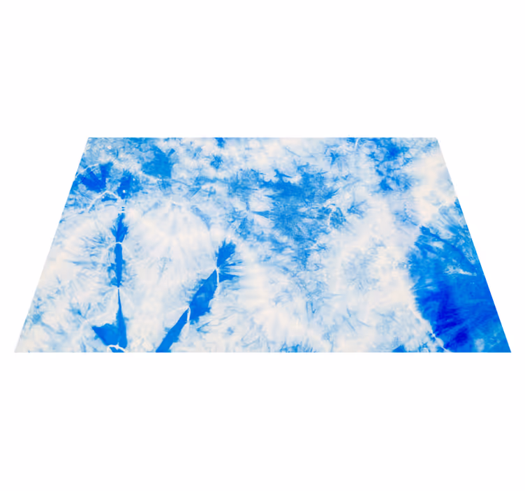 Blue and white tie dye modern rug - TenStickers