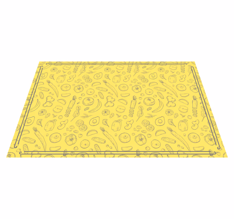 Whimsical Fruit Pattern kitchen vinyl rug - TenStickers