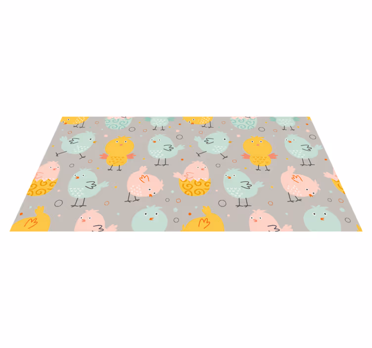 Cute chicken pastel colors animal rug - TenStickers
