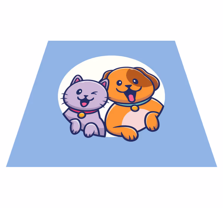 Cute Pet Duo animal vinyl rug - TenStickers