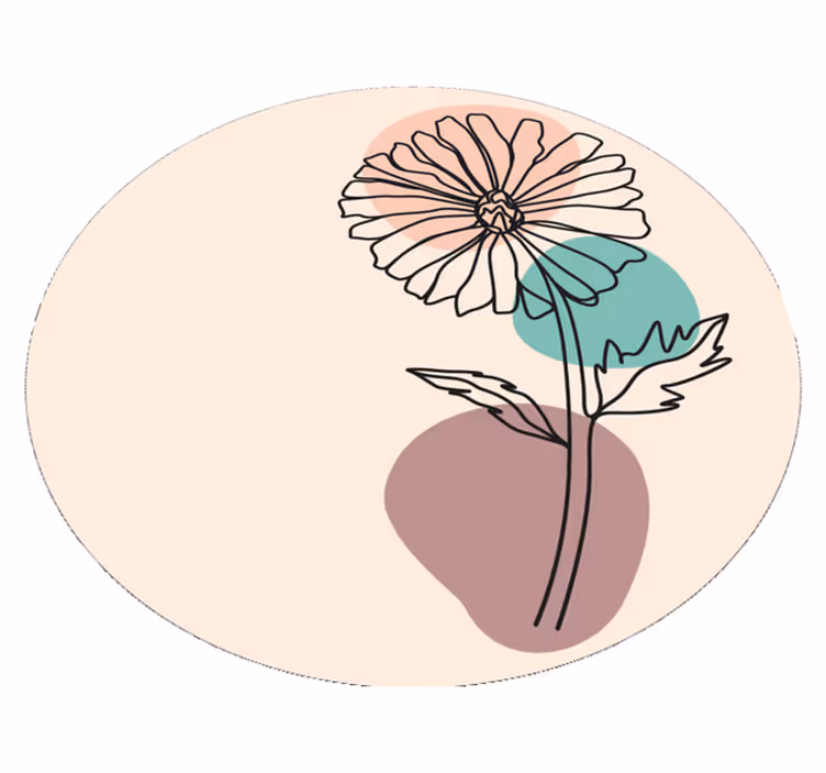 Elegant Floral Silhouette flower vinyl rug - TenStickers