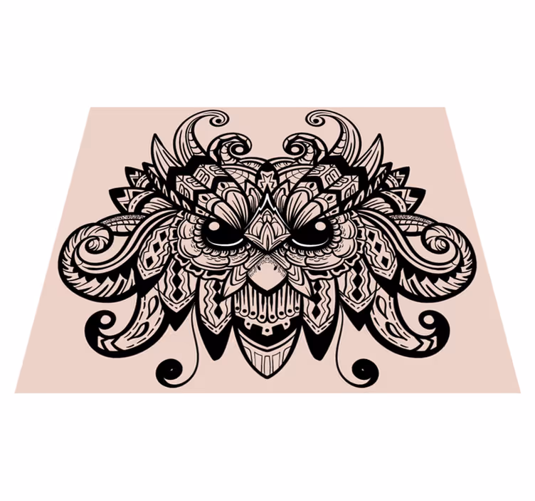 Shape of black owl Illustration bedroom rug - TenStickers