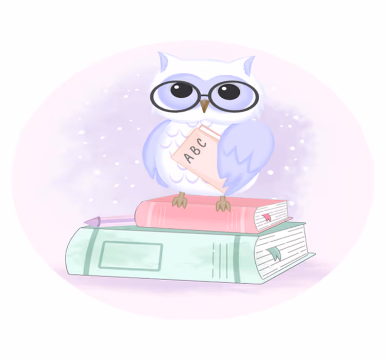 Cartoon Owl with glasses  bedroom rug - TenStickers