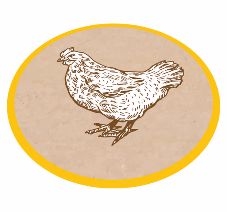 CHICKEN ILLUSTRATION animal vinyl rug - TenStickers