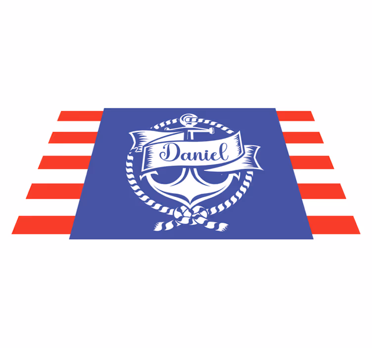 Nautical anchor design custom vinyl rug - TenStickers