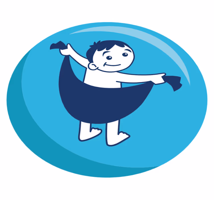 Baby drying off  kids vinyl rug - TenStickers