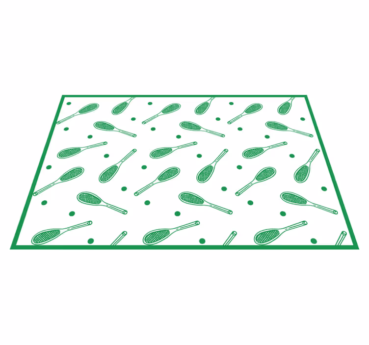 Vinyl rug with tennis racket design - TenStickers