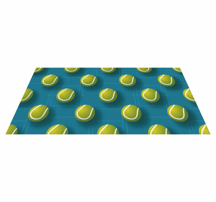 Tennis Ball Pattern teenager vinyl rug - TenStickers